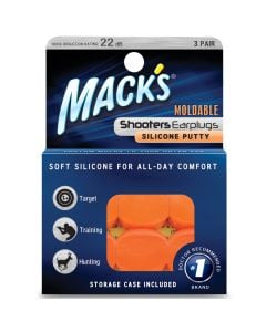 ackageMack's Orange Moldable Silicone Putty Ear Plugs 3 Pack 