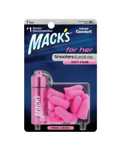 Mack's For Her Soft Foam Ear Plugs with Travel Case Package