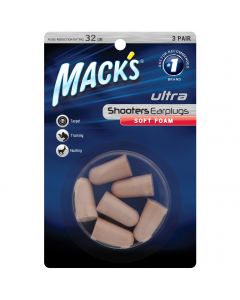 Mack's EarAmmo Ultra Soft Foam Ear Plugs 3 Pack Package