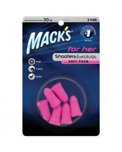 Mack's For Her Soft Foam Ear Plugs 3 Pack package