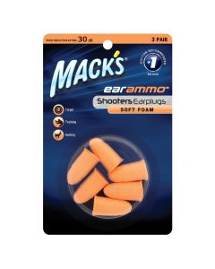 Mack's EarAmmo Soft Foam Ear Plugs 3 Pack package