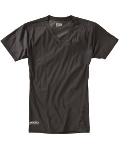 Under Armour Black Heat Gear V-Neck Short Sleeve Shirt 